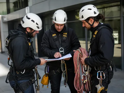 Briefing al echipei înainte de intervenție — AlpinistiBuni.ro